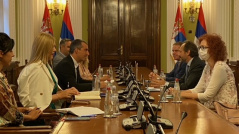 30 August 2022 The Speaker of the National Assembly of the Republic of Serbia Dr Vladimir Orlic in meeting with the Head of EU Delegation to Serbia Emanuele Giaufret